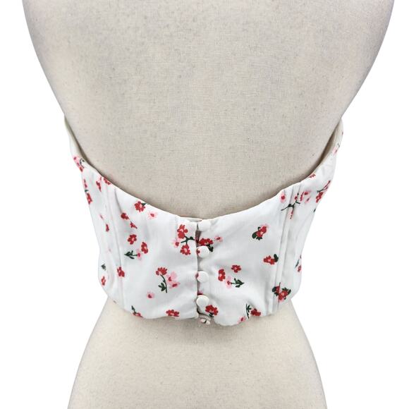 Princess Polly White Floral Ruched Crop Corset Top – Size US 8 - Picture 5 of 9